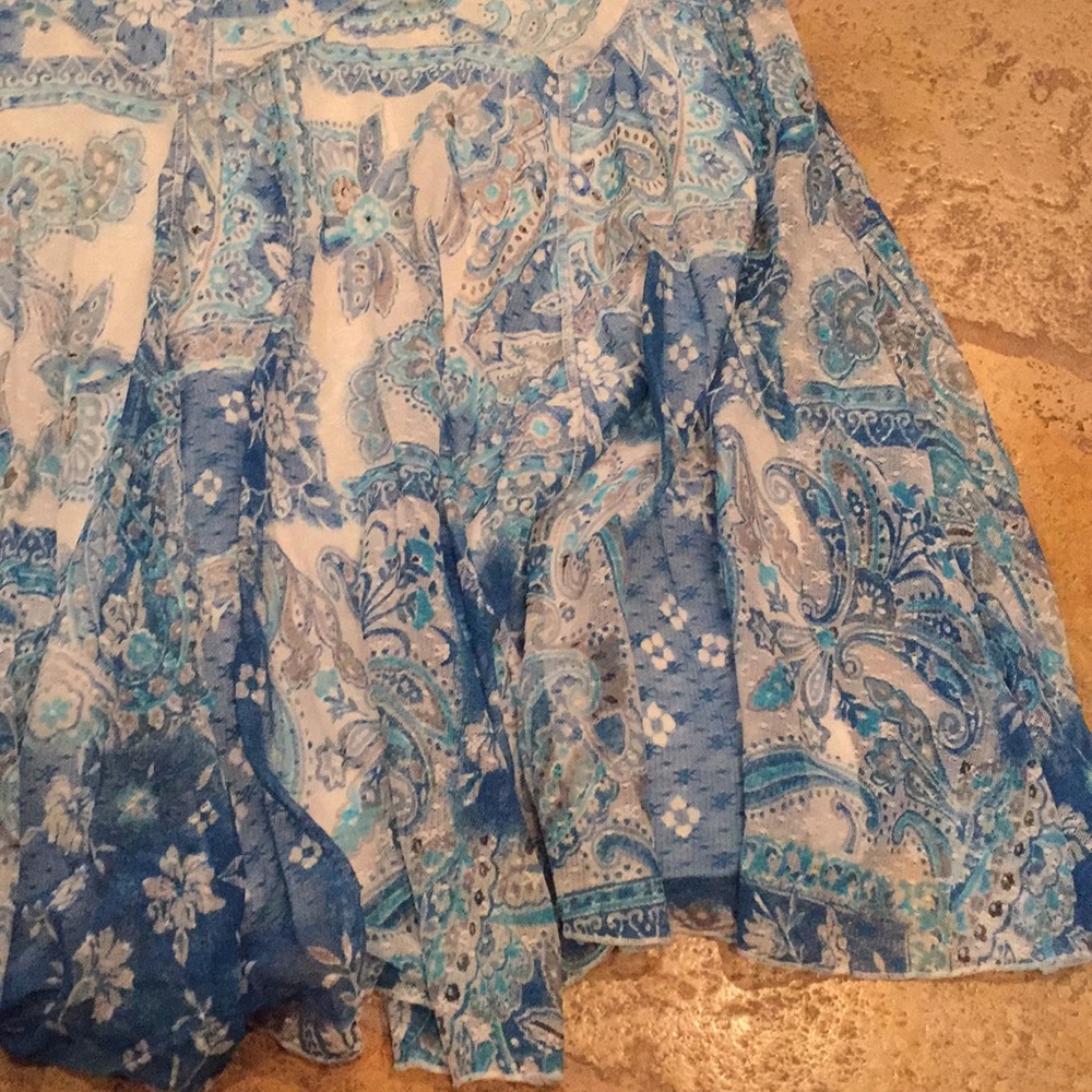 Coldwater Creek elasticwaist mesh pattern on white - Picture 8 of 8